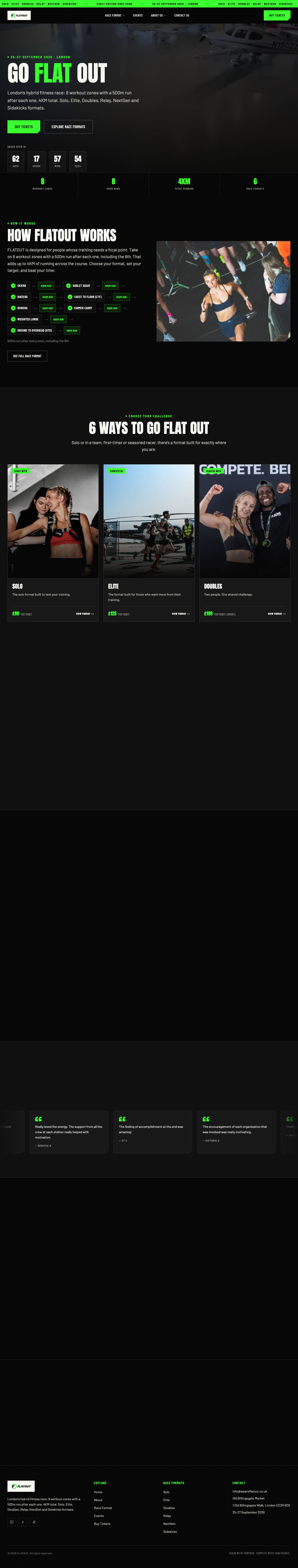 FlatOut website on desktop