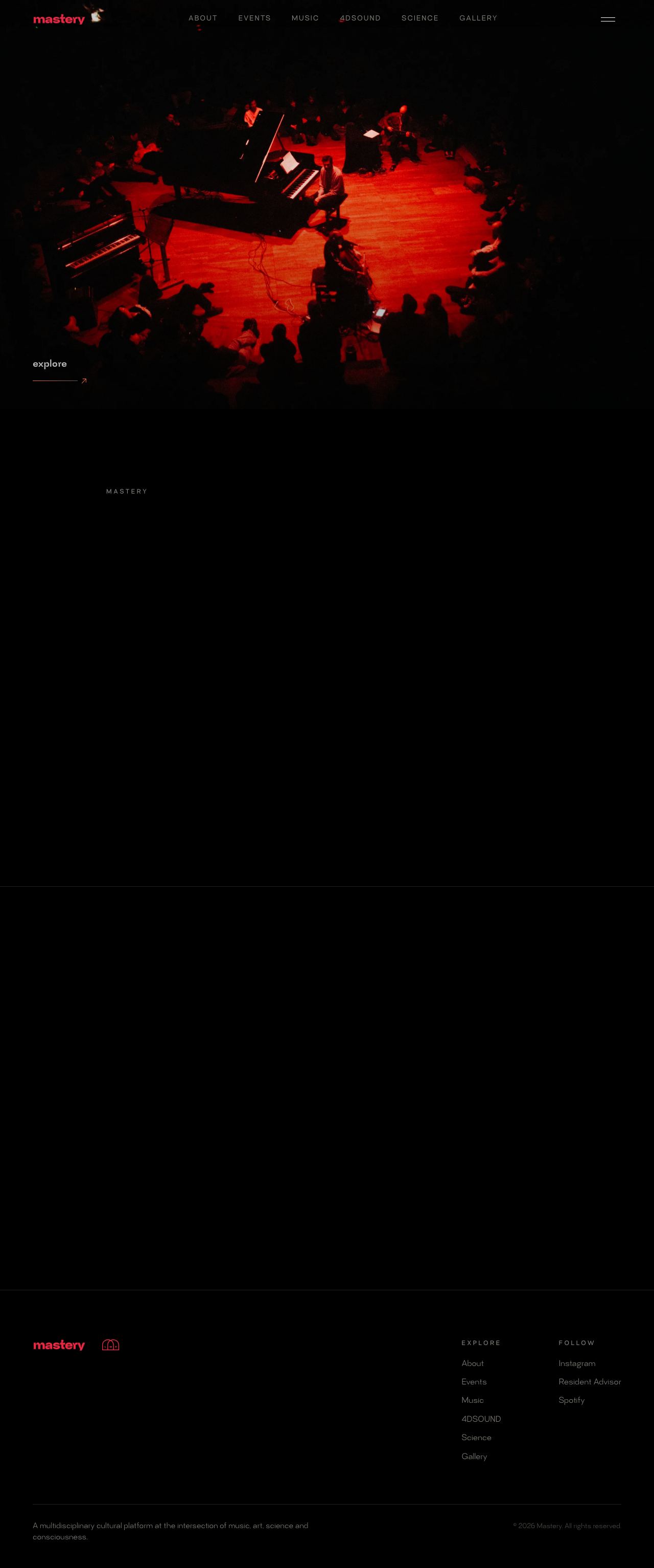 Mastery website on desktop